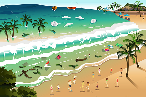 Scene of Tsunami - Nature Conceptual