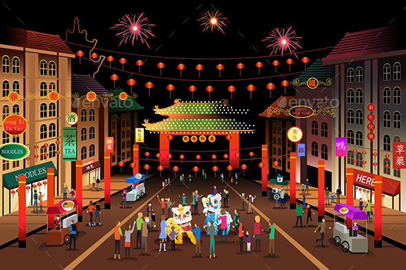 People Celebrating Chinese New Year - New Year Seasons/Holidays