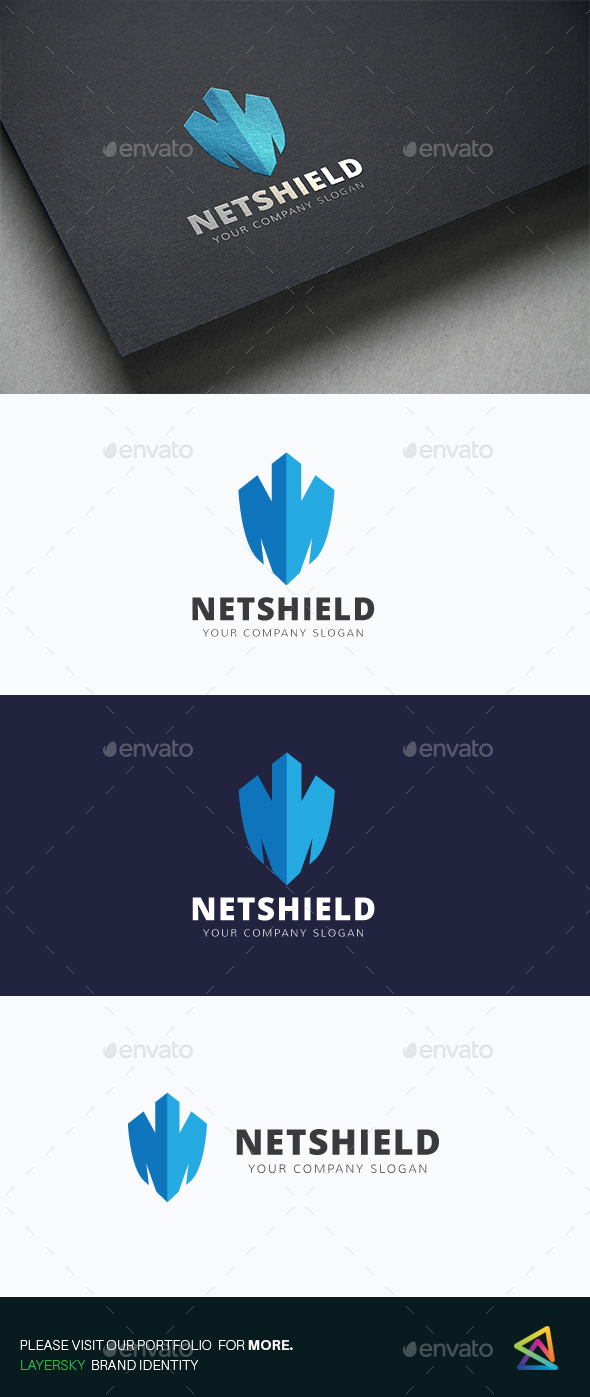 Net Shield Logo - Letters Logo Templates