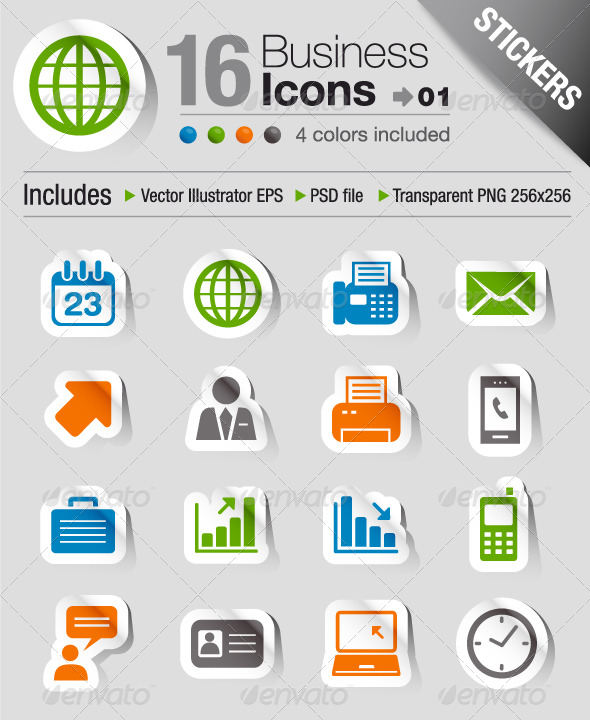 Stickers - Office And Business Icons 01 - Web Icons