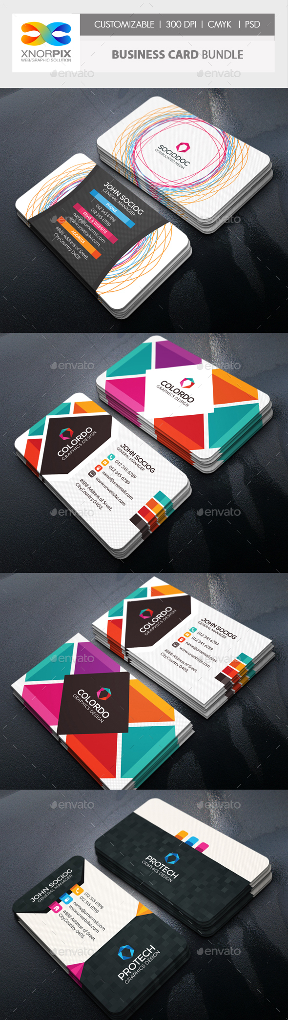 Business Card Bundle 3 in 1-Vol 64 - Corporate Business Cards