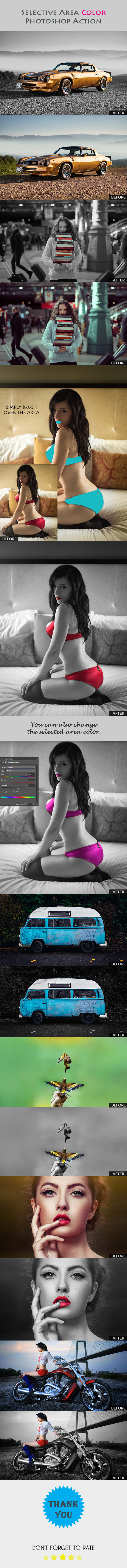 Selective Area Color Action - Photo Effects Actions