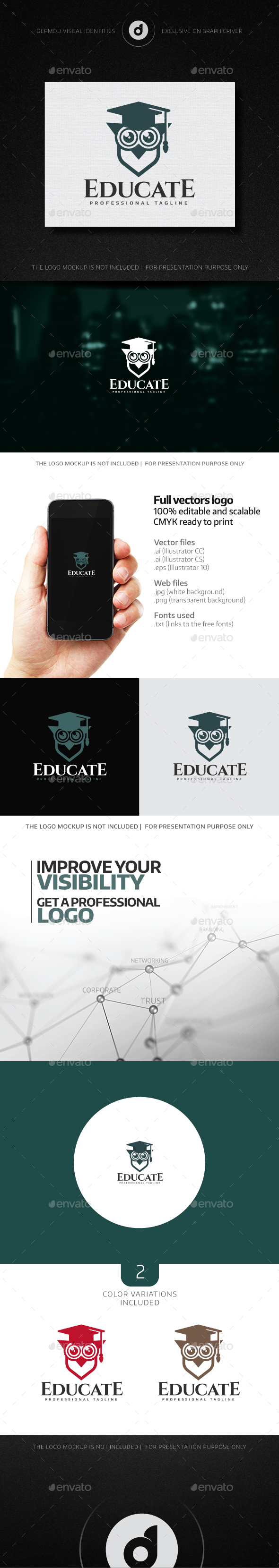 Educate Logo - Animals Logo Templates