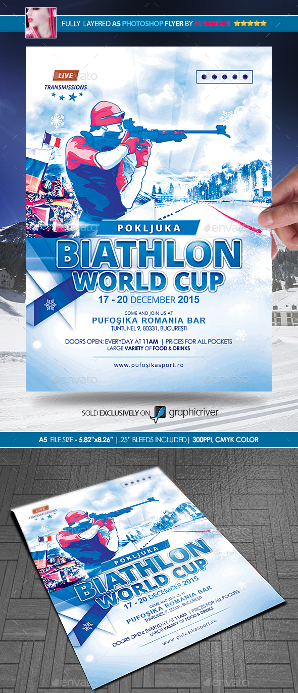 Biathlon Poster/Flyer by Minkki GraphicRiver