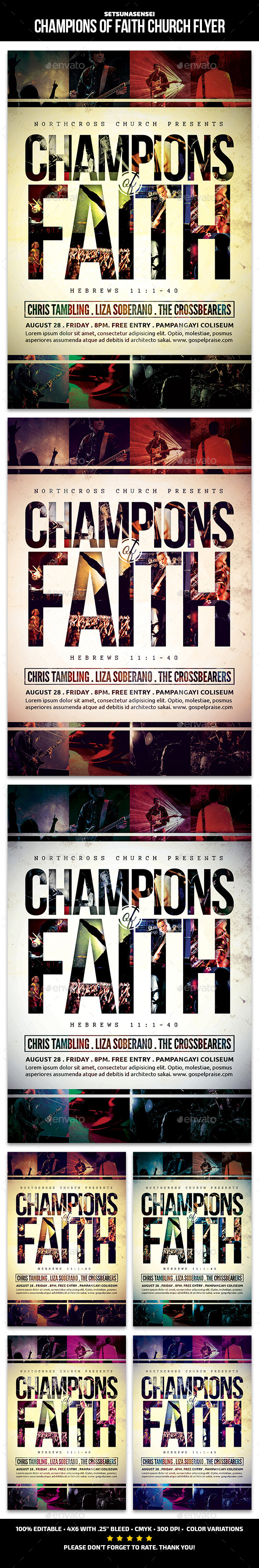 Champions of Faith Church Flyer - Church Flyers