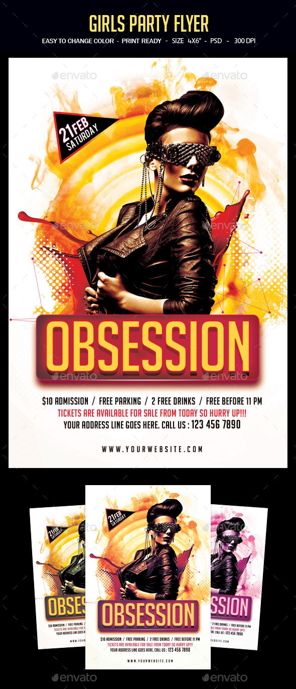 Girls Party Flyer - Clubs & Parties Events