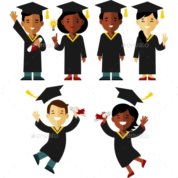 Graduates People Set - People Characters