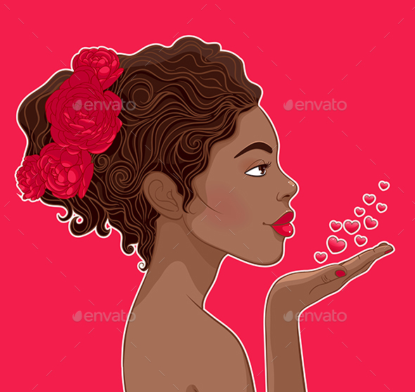 African-American Woman in Love - People Characters