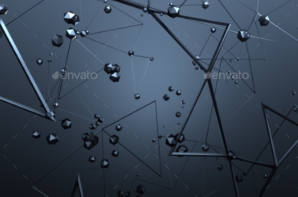 Abstract 3D Rendering Of Chaotic Structure. - Tech / Futuristic Backgrounds