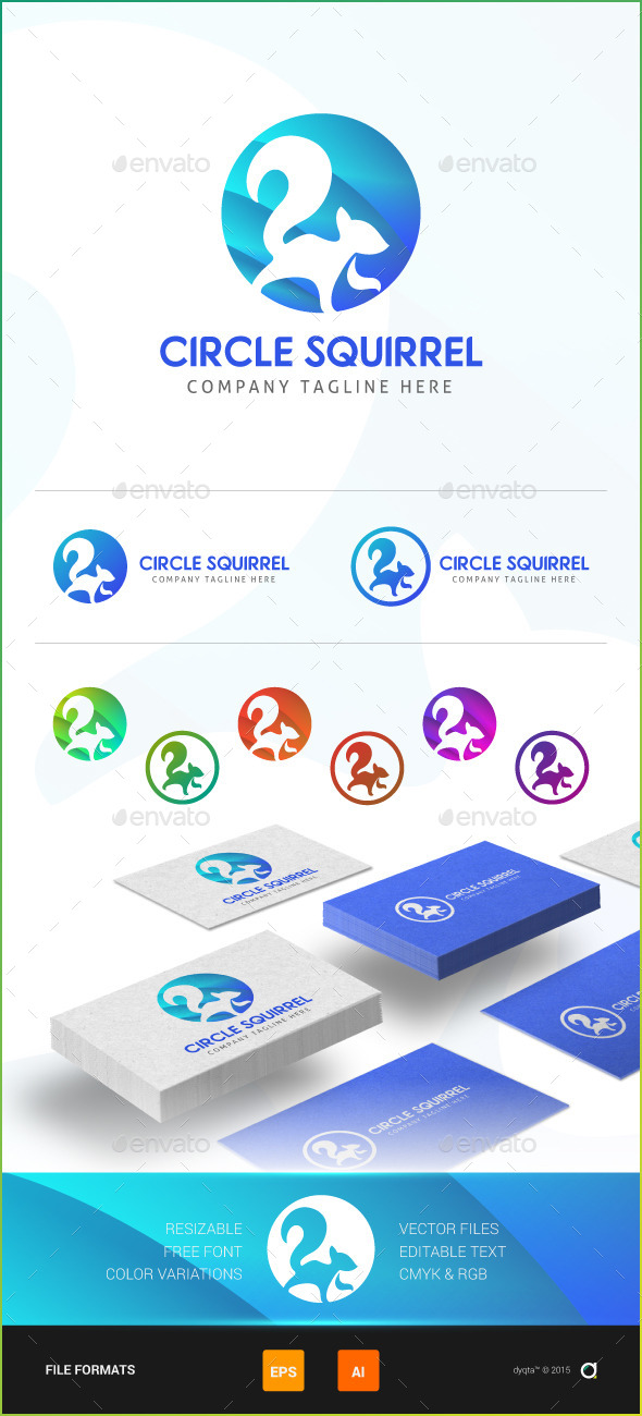 Circle Squirrel Logo Template - Animals Logo Templates