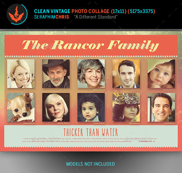 Clean Vintage Photo Collage Template - Photo Templates Graphics