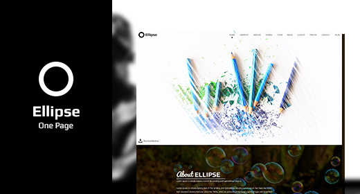 Ellipse - Creative One Page PSD Template