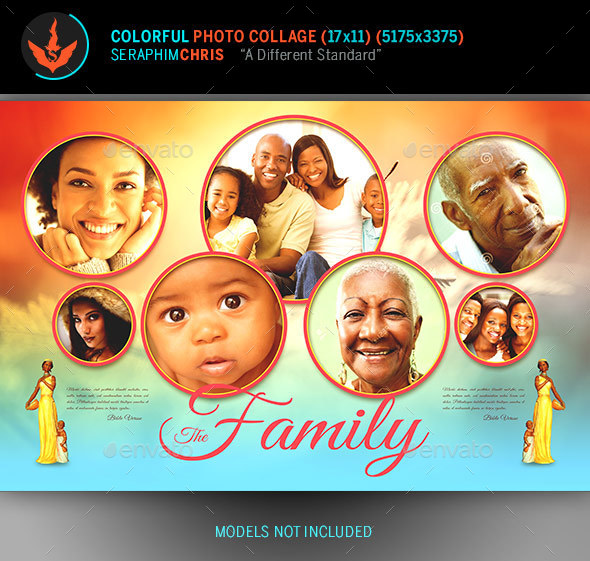 Colorful Photo Collage Template - Photo Templates Graphics
