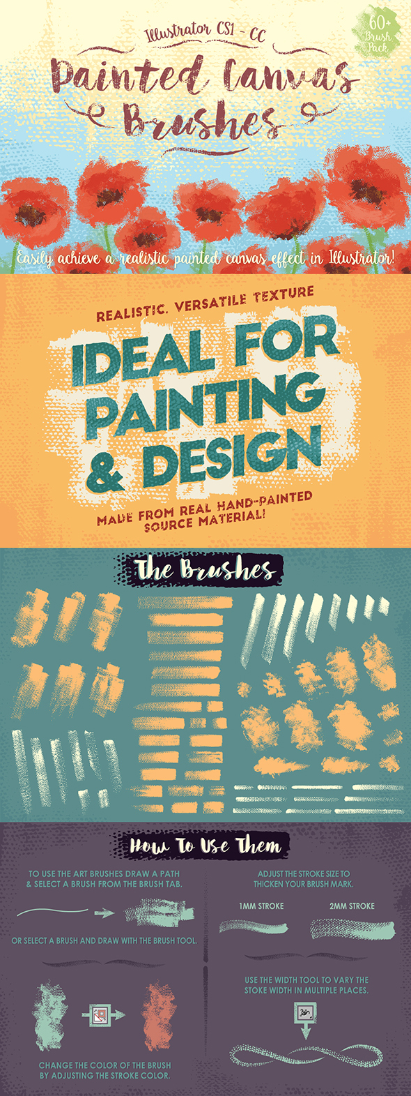 Painted Canvas Brushes - Brushes Illustrator