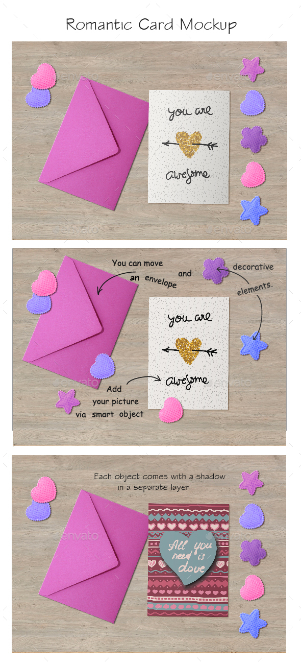 Editable Romantic Card Mockup - Product Mock-Ups Graphics