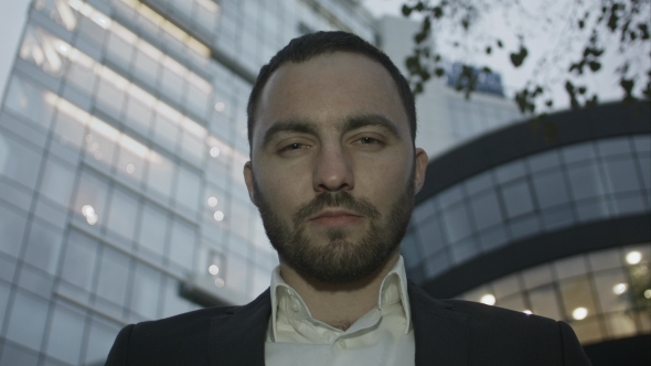 Severe Look Of Bearded Business Man alt