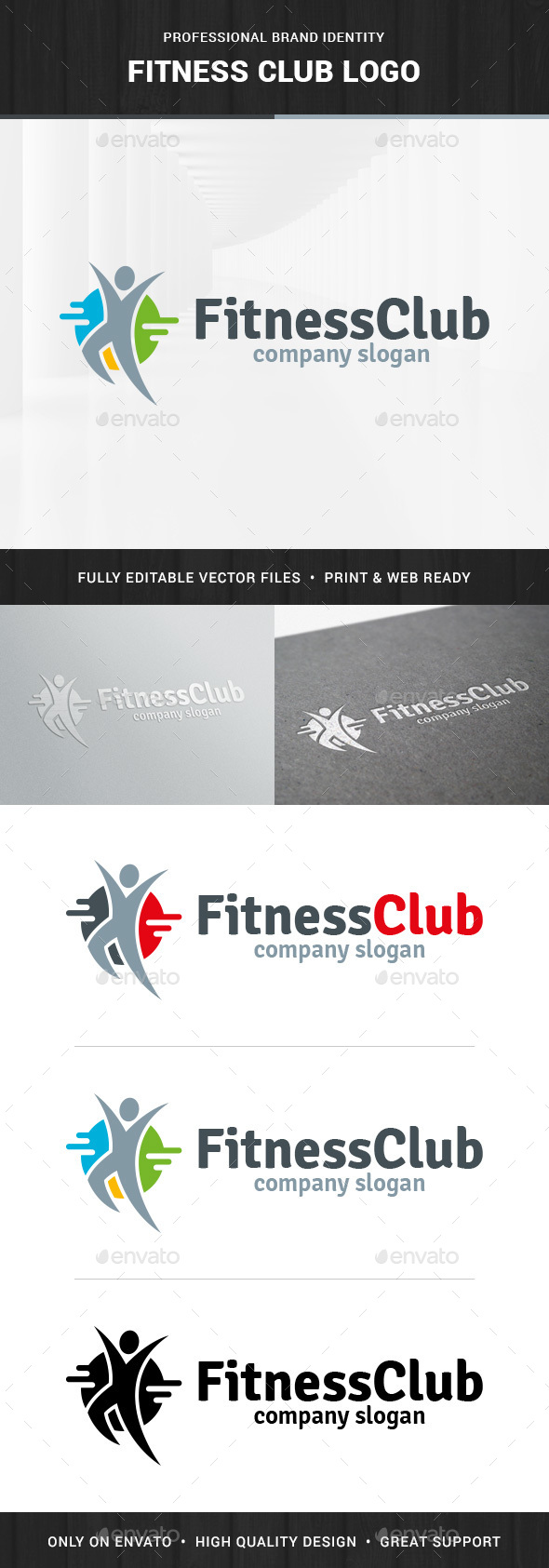 Fitness Club - Human Logo - Humans Logo Templates