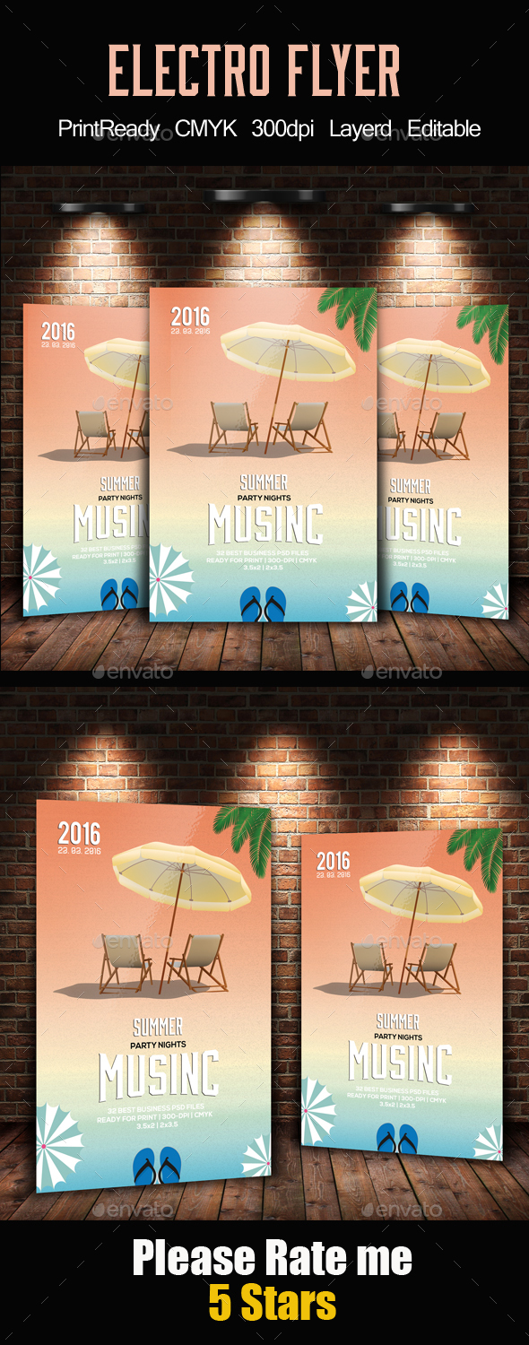 Beach, Spring or Summer Party Flyer - Holidays Events