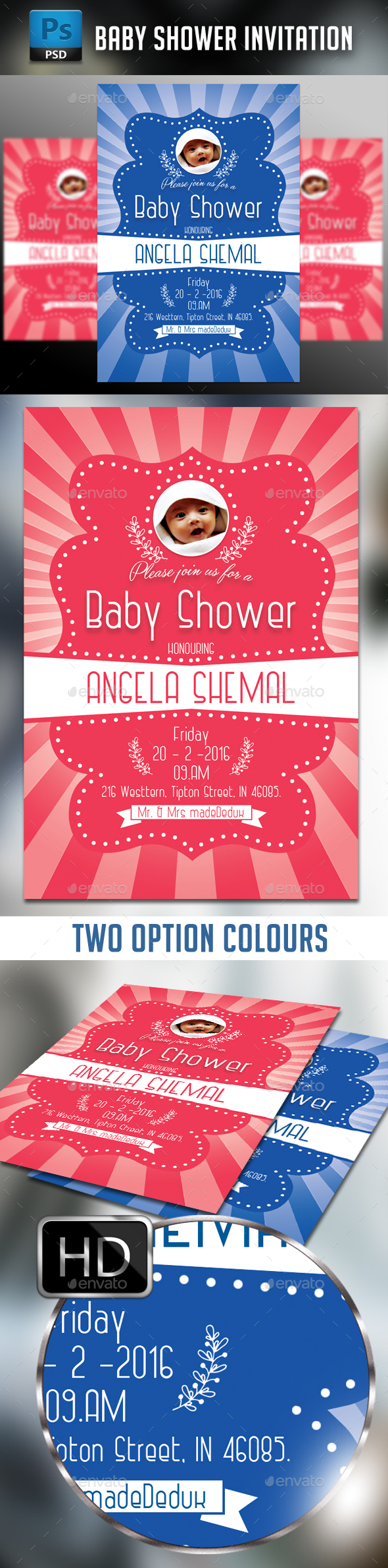 Baby Shower Invitation - Cards & Invites Print Templates