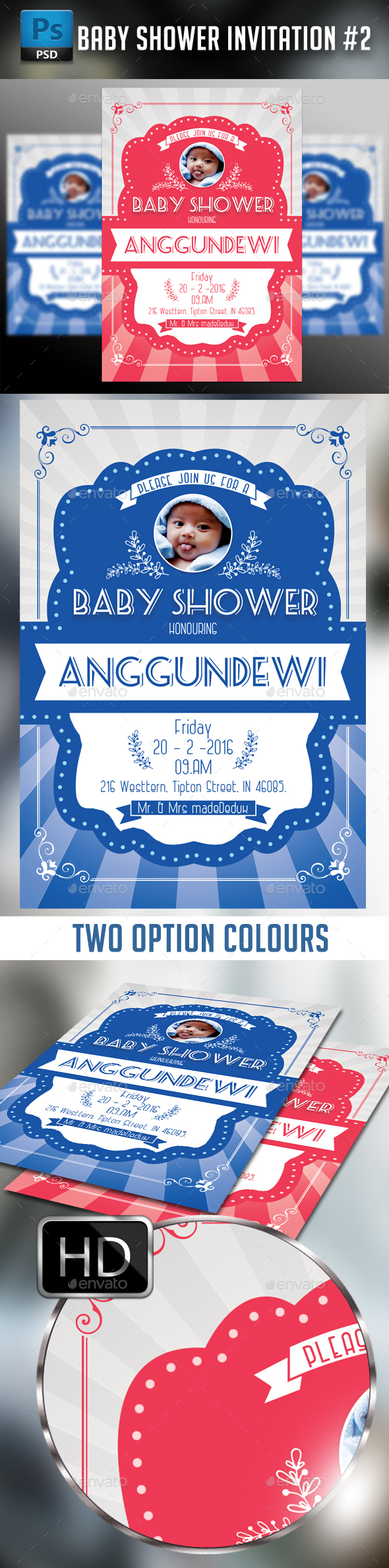 Baby Shower Invitation #2 - Cards & Invites Print Templates