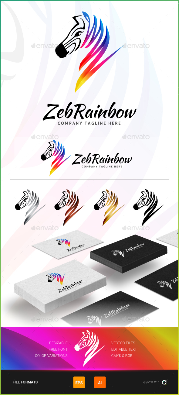 ZebRainbow Logo Template - Animals Logo Templates
