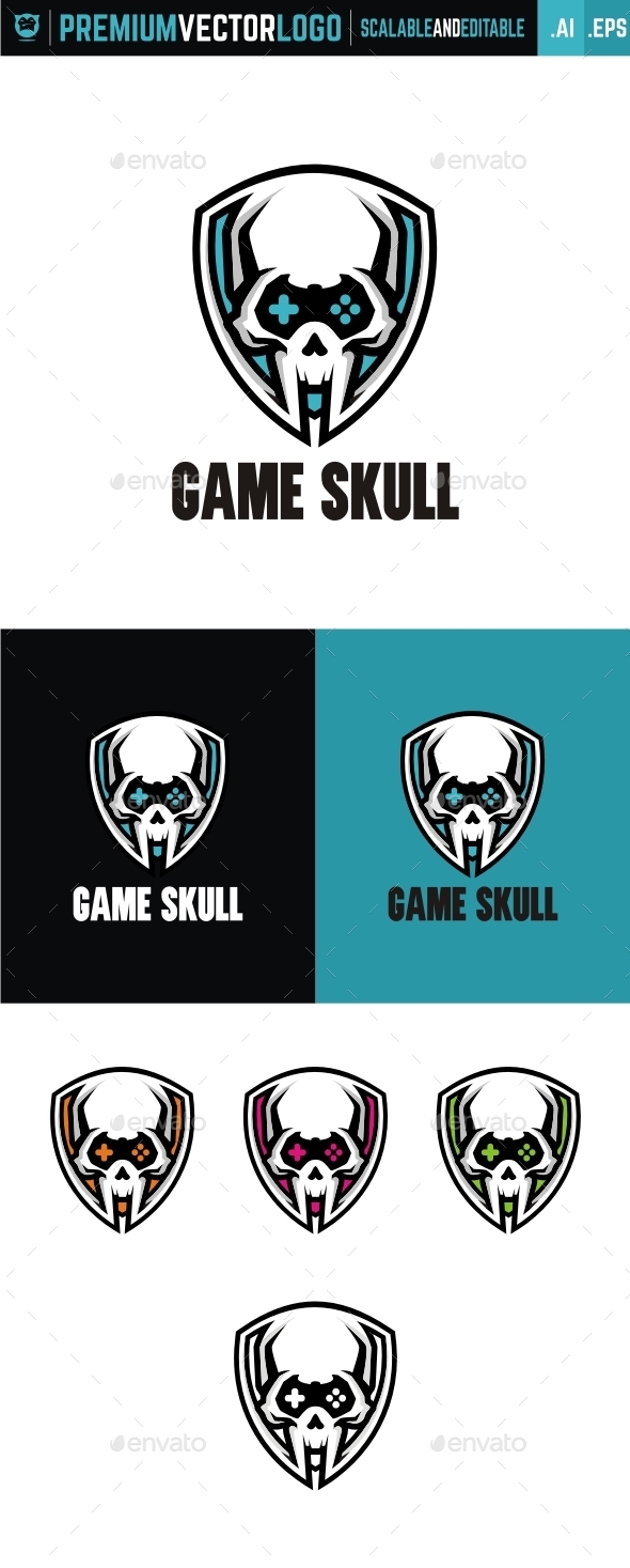 Game Skull - Symbols Logo Templates