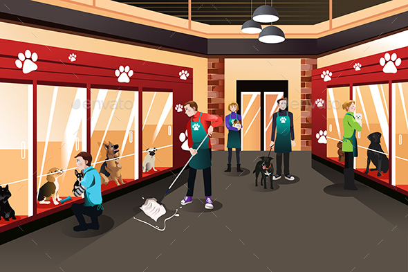 People Working in Animal Shelter - People Characters