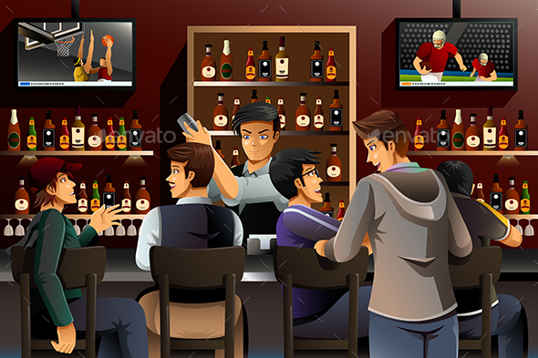 People Hanging out in a Bar - People Characters