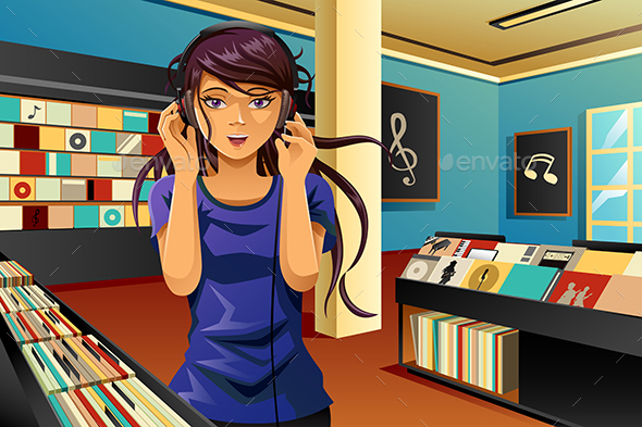 Woman Listening Music - People Characters