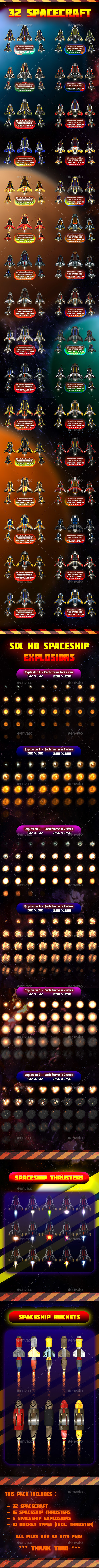 Complete Spaceship Pack 01 - Sprites Game Assets