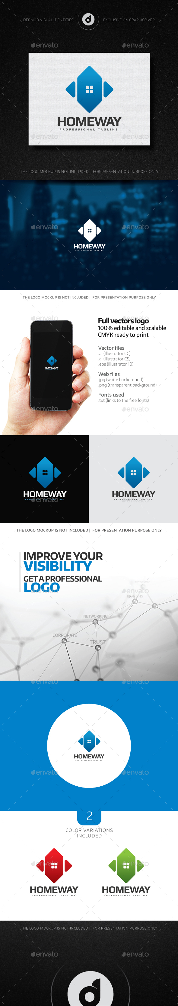 Home Way Logo - Buildings Logo Templates