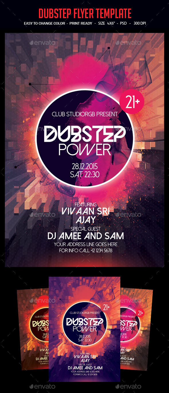 Dubstep Flyer Template - Clubs & Parties Events