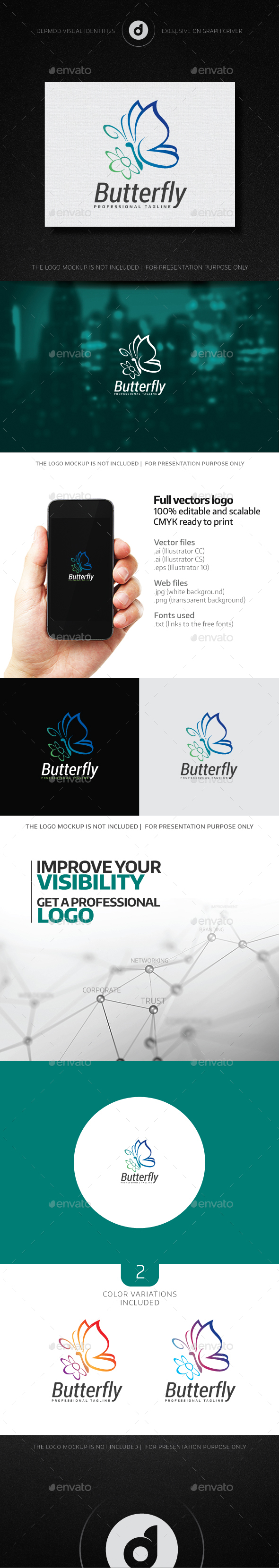 Butterfly Logo - Animals Logo Templates
