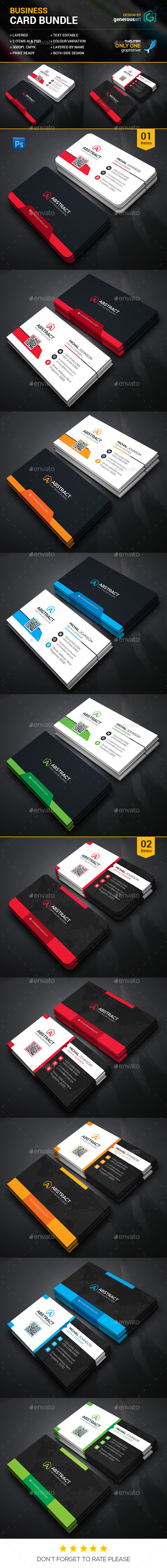 Business Card Bundle 2 in 1 - Corporate Business Cards