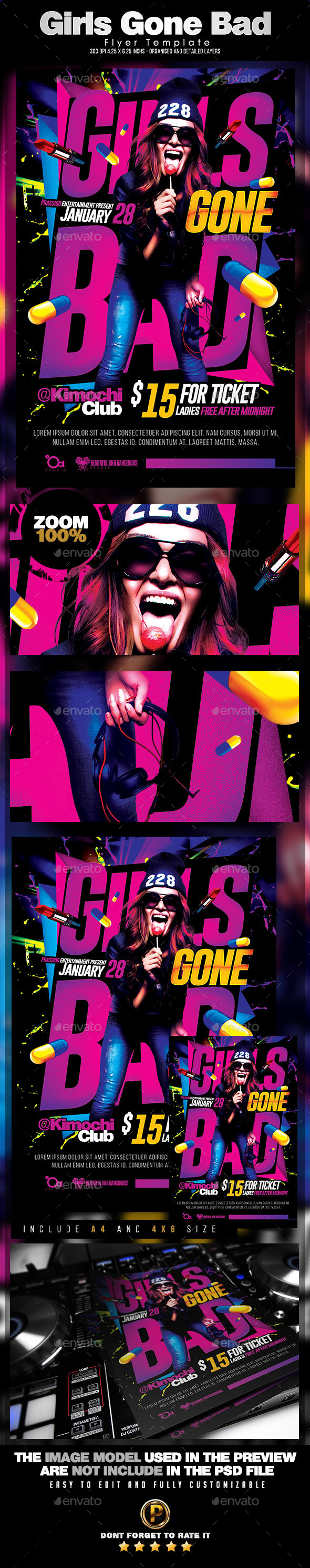 Girls Gone Bad Flyer Template - Clubs & Parties Events