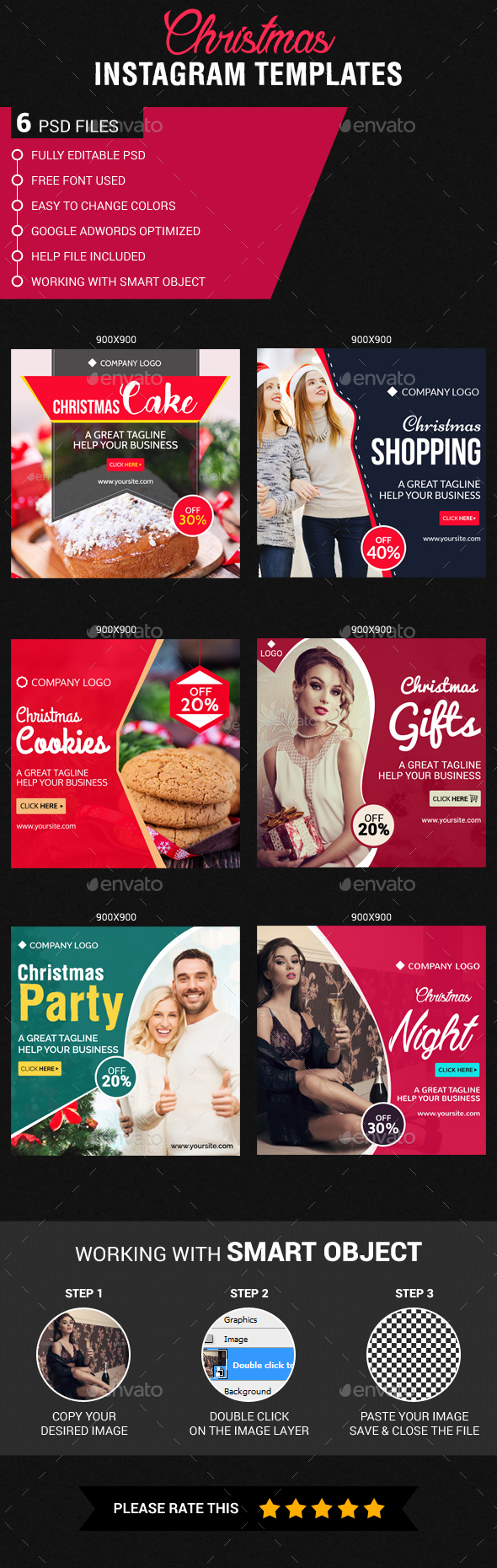 Christmas Instagram Templates - Banners & Ads Web Elements