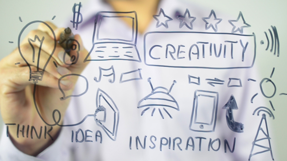 Creativity, Fast Illustration on Transparent Scree alt