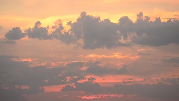 Beautiful Boiling Colorful Cumulus Clouds Moving