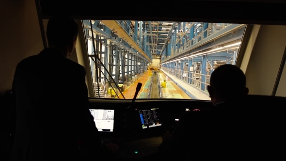 Train In Service Depot View From Cabin