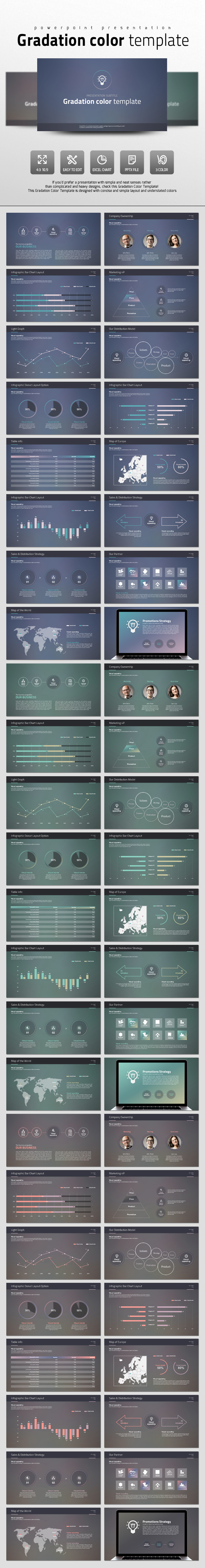 Gradation Color Template - PowerPoint Templates Presentation Templates