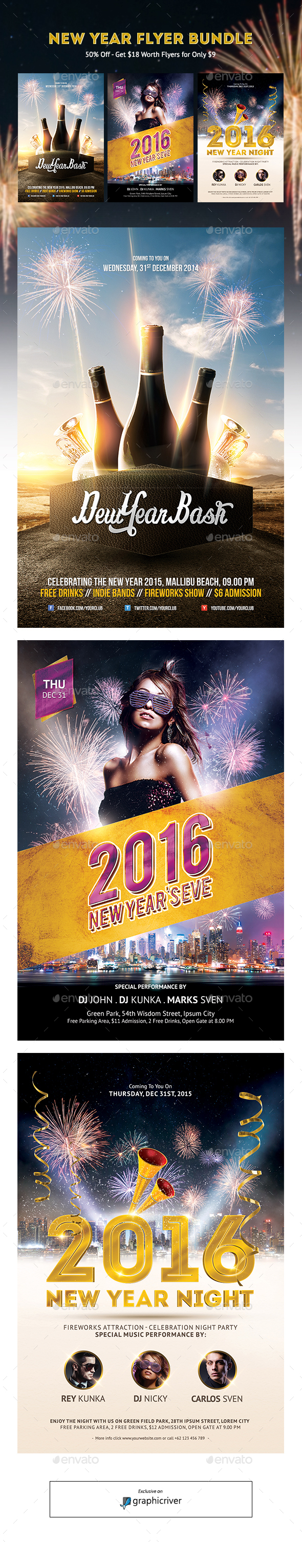 New Year Flyer Bundle