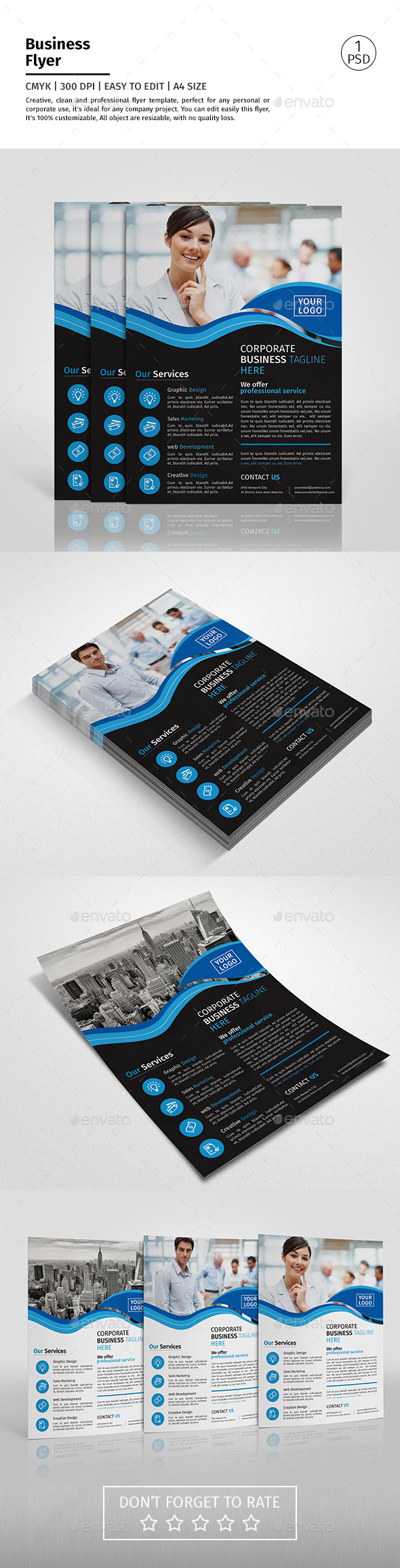 A4 Corporate Business Flyer Template Vol 10 - Corporate Flyers