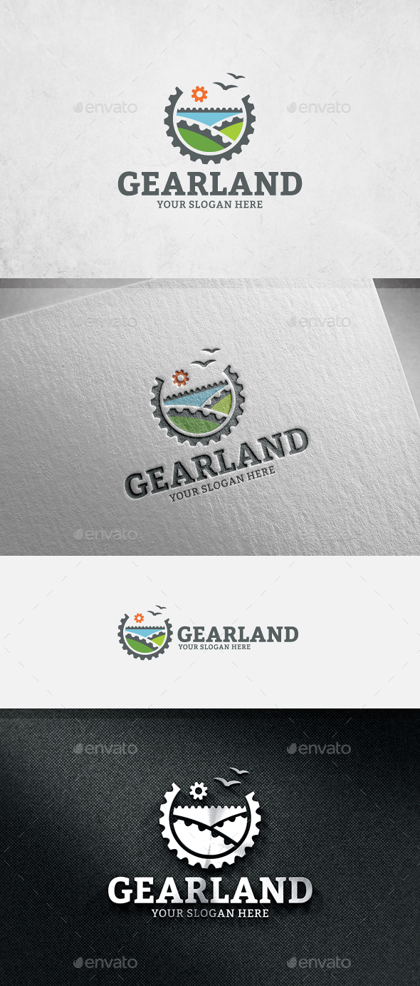 Gear Land Logo Template - Symbols Logo Templates