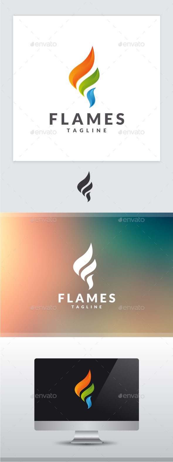 Flames - Letter F Logo