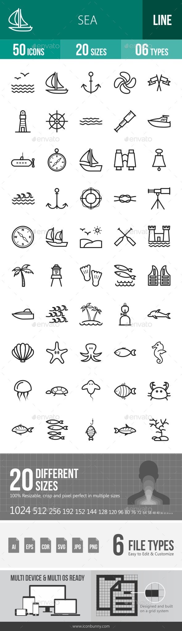 Sea Line Icons - Icons