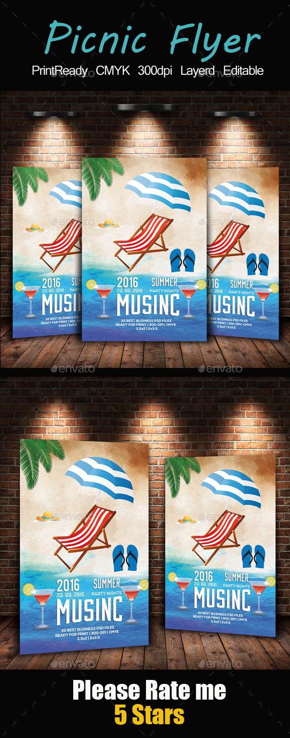 Beach Picnic Flyer - Holidays Events