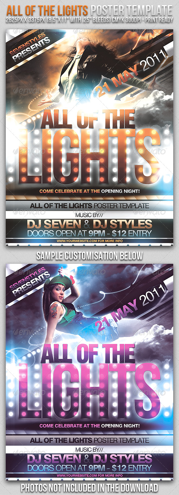 Lights Poster/Flyer Template - Clubs & Parties Events
