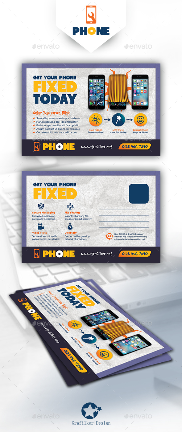 Phone Repair Postcard Templates - Cards & Invites Print Templates