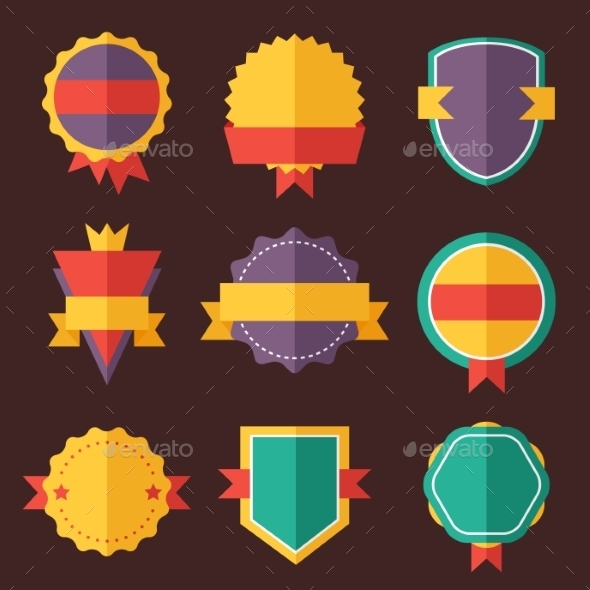 Modern Flat Design Badges Collection - Decorative Symbols Decorative