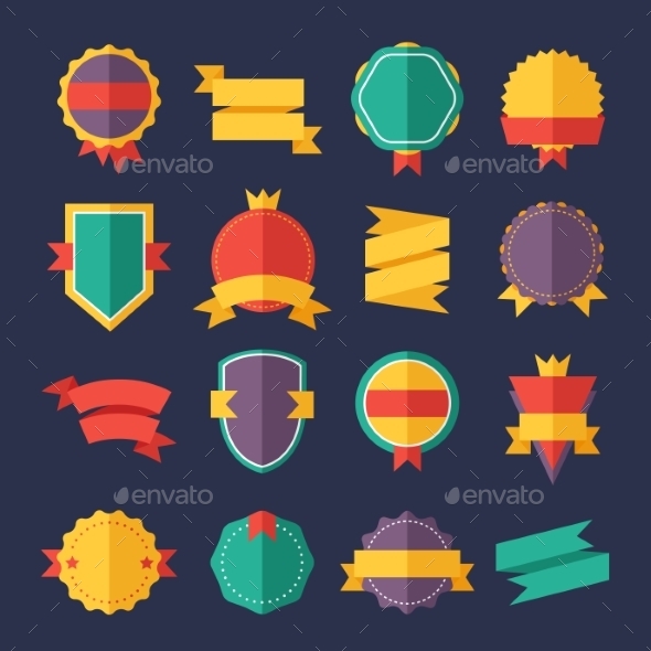 Modern Flat Design Badges Collection - Decorative Symbols Decorative